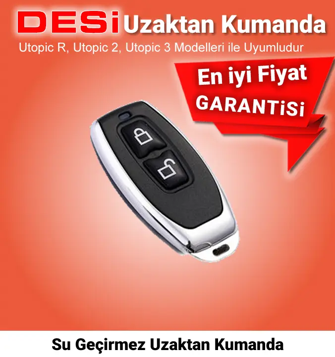 Desi Utopic Uzaktan Kumanda (Su Geçirmez 2 Tuşlu 433MHz Pil Dahil)